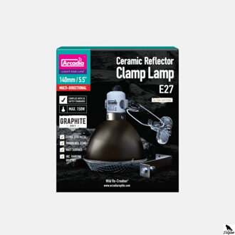 REFLECTOR CLAMP LAMP + DRŽIAK KERAMICKÝ E27 20CM GRAFIT.