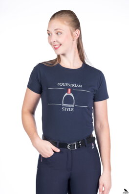 T-shirt -Equine Sports- Style modré