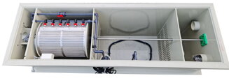 Kombinovaný bubnový filter CF35 s integrovanou biokomorou + komorou čerpadla