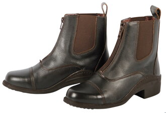 Jodhpur boots leather Zipper hnedé