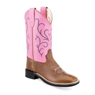 Old West Youth Western Boots Pink 35-39