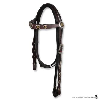 Bridle with Star Conchos hnedá
