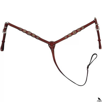 Star Concho Breast Collar gaštan
