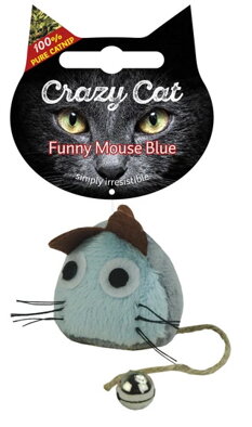 Srandovná myš Crazy Cat Svetlomodrá