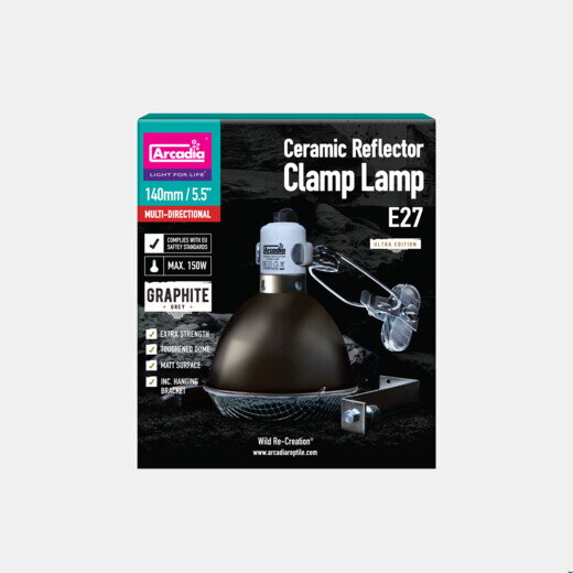 REFLECTOR CLAMP LAMP + DRŽIAK KERAMICKÝ E27 14CM GRAFIT.