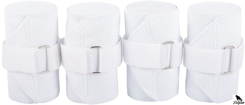 Elastické bandáže, 4 kusy biele Elastické bandáže, 4 kusy biele