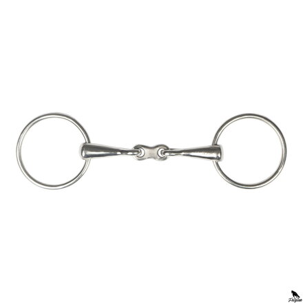 LOOSE RING SNAFFLE DOUBLE JOINTED FLAT LINK, 16MM