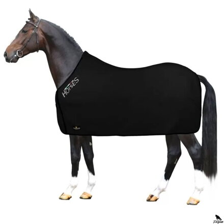 Základná fleecová deka Horses čierna