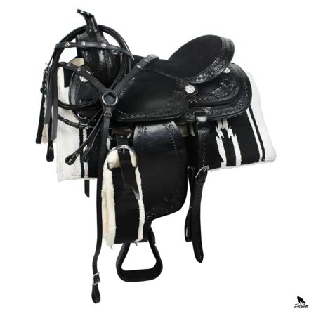 Western Amigo Saddle COMPLETE čierne