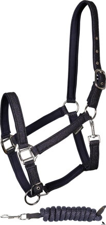 Halter set Glitter modrý