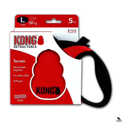KONG navíjacie vodítko červené L (5 m/50 kg)
