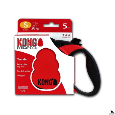 KONG navíjacie vodítko terénne červené S (5 m/20 kg)