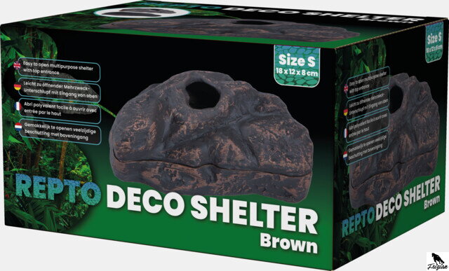REPTO DECO SHELTER BROWN S - 14x 19x 11cm