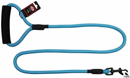 Nylonové vodítko s neoprénovou rukoväťou 1,2 cm x 120 cm, modré Nylonové vodítko s neoprénovou rukoväťou 1,2 cm x 120 cm, modré