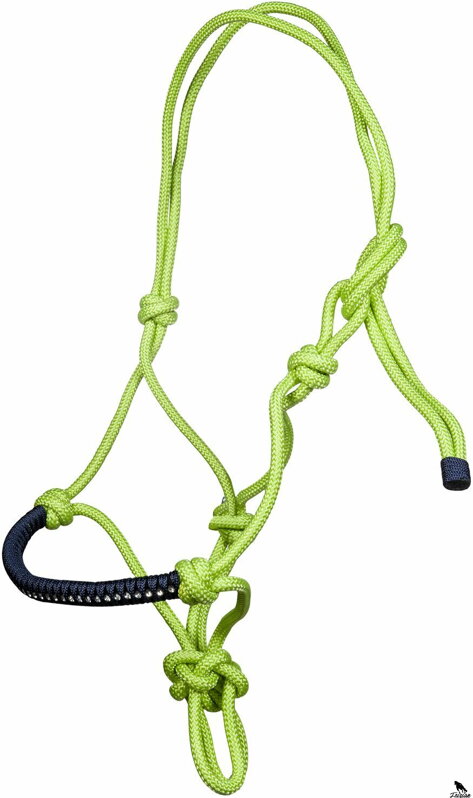 Lanová ohlávka - strass Lime/navy Lanová ohlávka - strass Lime/navy